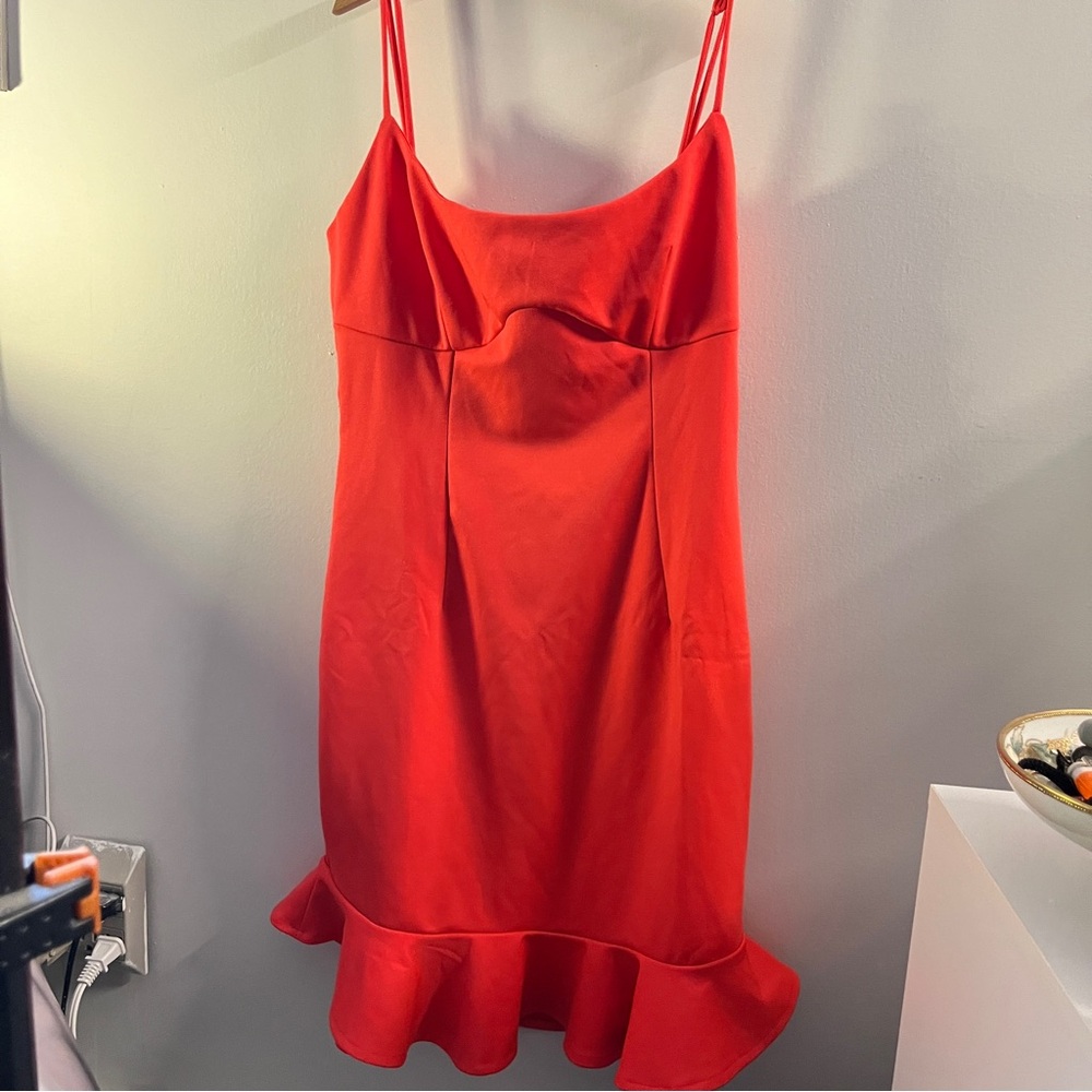 Saints and Secrets Bright Orange Red Mini Dress Medium